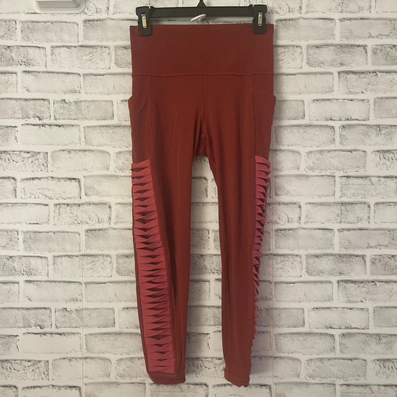 Athleta Salutation 7/8 tight high waist Leggings Powervita orange Size Small - Picture 2 of 4